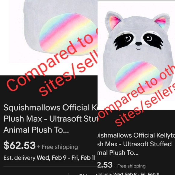 Squishmallow Raccoon Max 16 inches - Picture 6 of 6